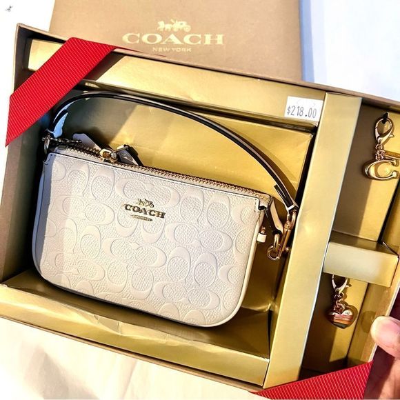 Coach Handbags - LAST 1 ❤️ NWT Coach Boxed Nolita 15 Embossed Signature Leather Chalk CF549 Gift